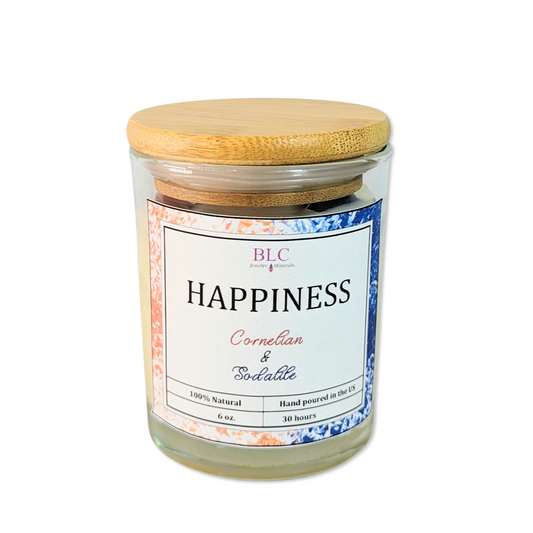 Happiness Candle (with Natural Stones)