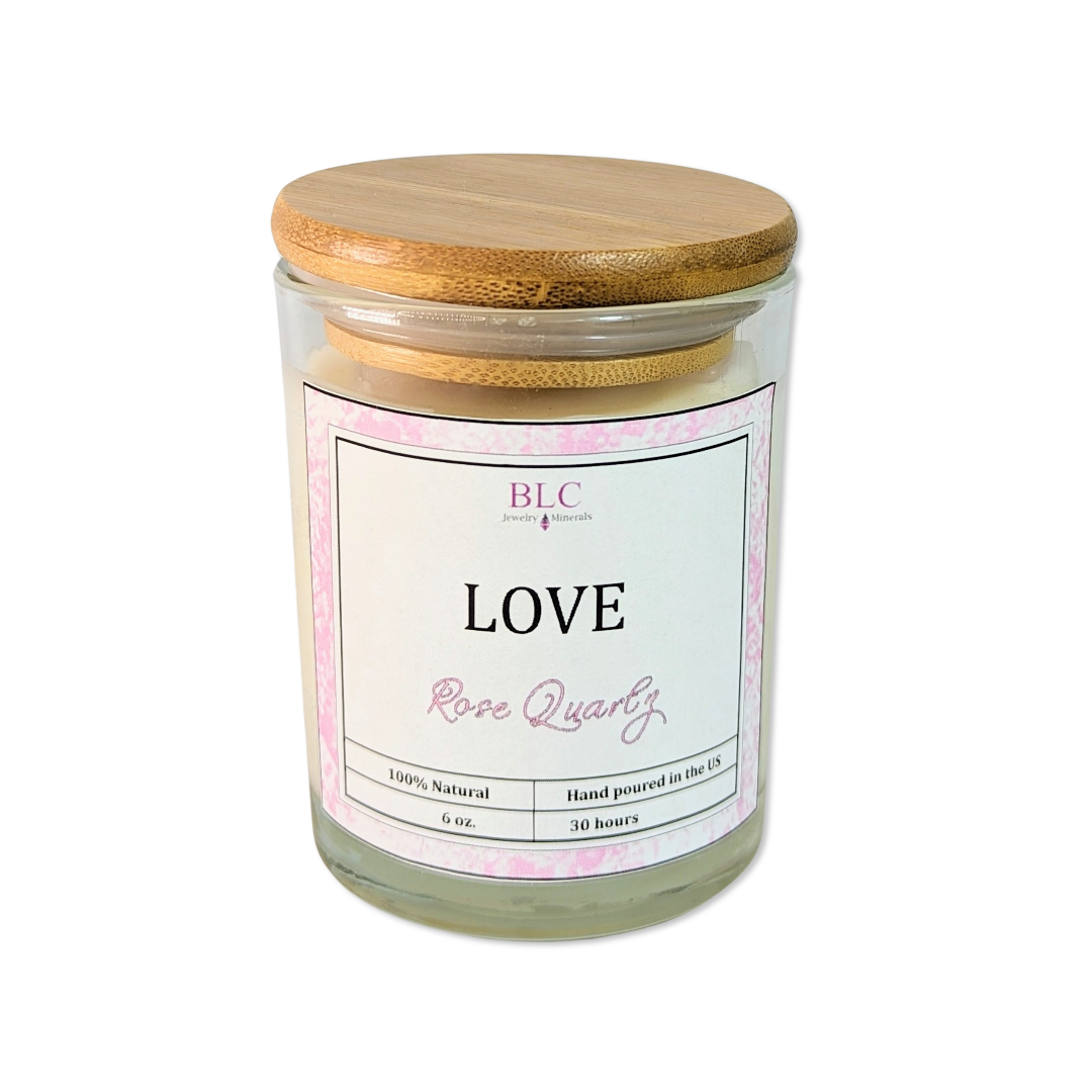 Love Candle (with Natural Stones)