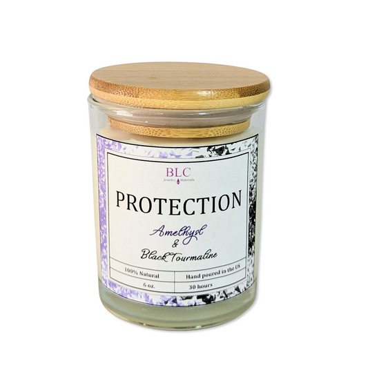 Protection Candle (with Natural Stones)