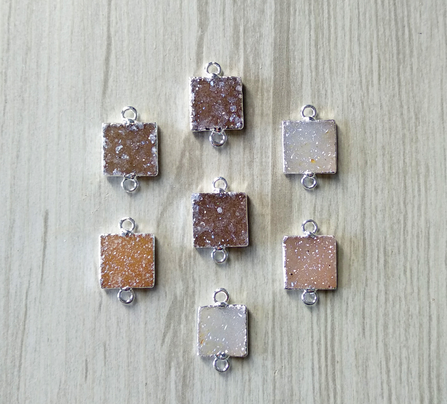 Square Druzy Connector (15 mm)