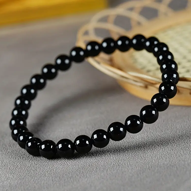 Beads Bracelets (Black Obsidian) (6 mm)