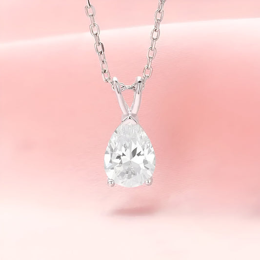 Teardrop Zircon Pendant Necklace