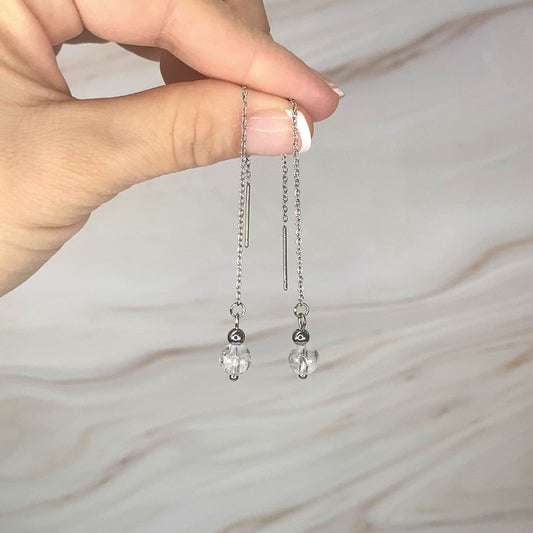 Chain Earrings with Crystal Quartz