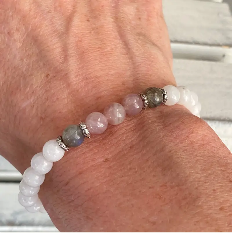 Beads Bracelets (Rose Quartz- Quartz- Labradorite) (6 mm)
